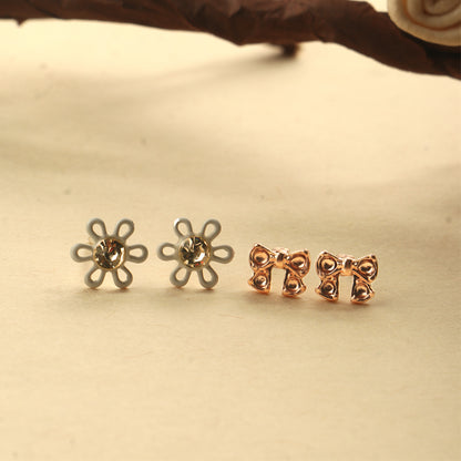 Bloom & Bow- Combo stud earrings