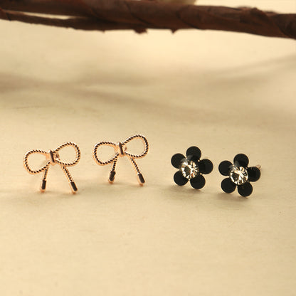 Petals & Bows- Combo stud earrings