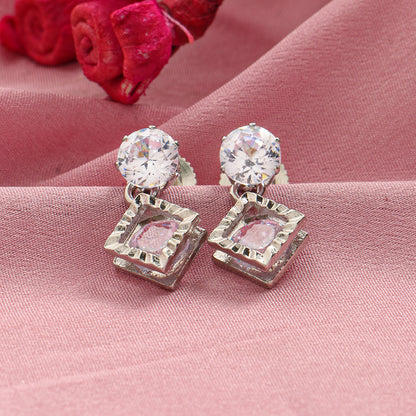 Soft Spark- Stone studded dangler earrings