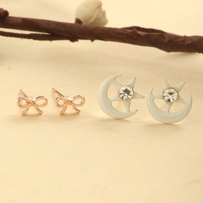 Bow in Bloom- Combo stud earrings