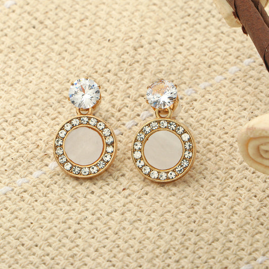 Soft Halo- Stone studded dangler earrings