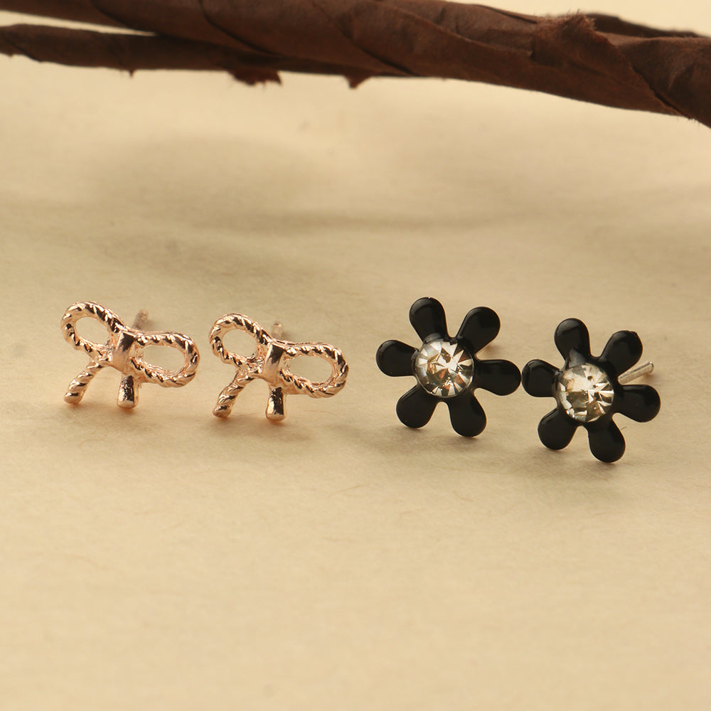 Pretty Tied- Combo stud earrings
