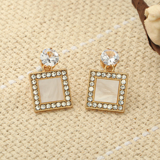 Sparkle frame- Stone studded dangler earrings