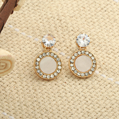 Soft Halo- Stone studded dangler earrings