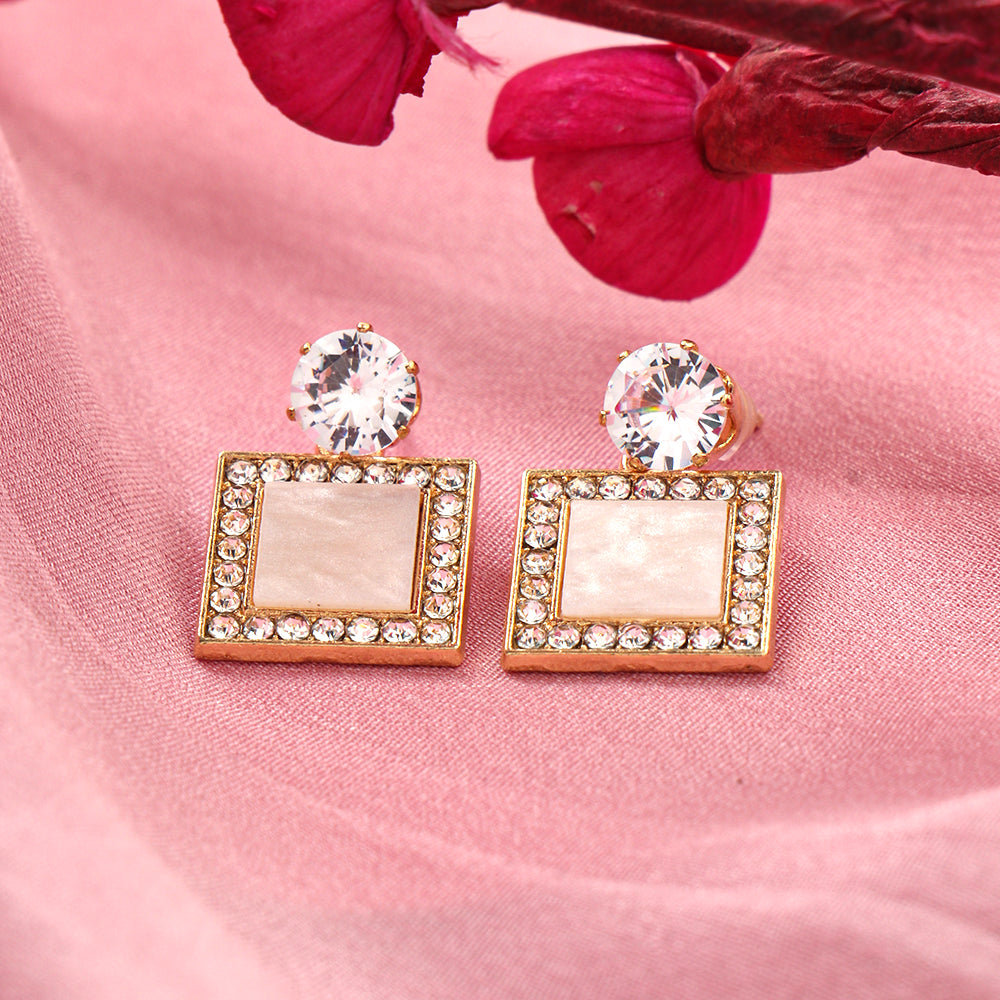 Sparkle frame- Stone studded dangler earrings