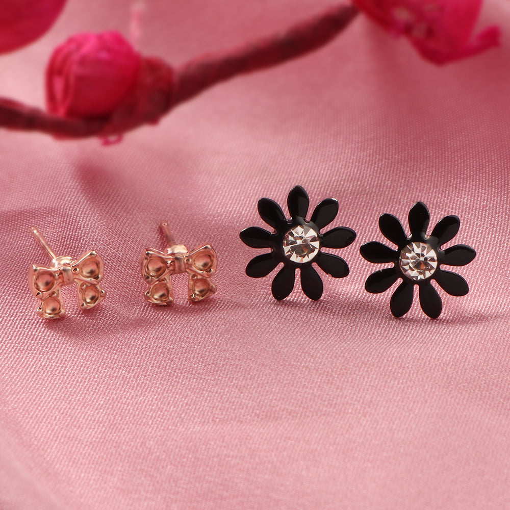Floral Tie- Combo stud earrings