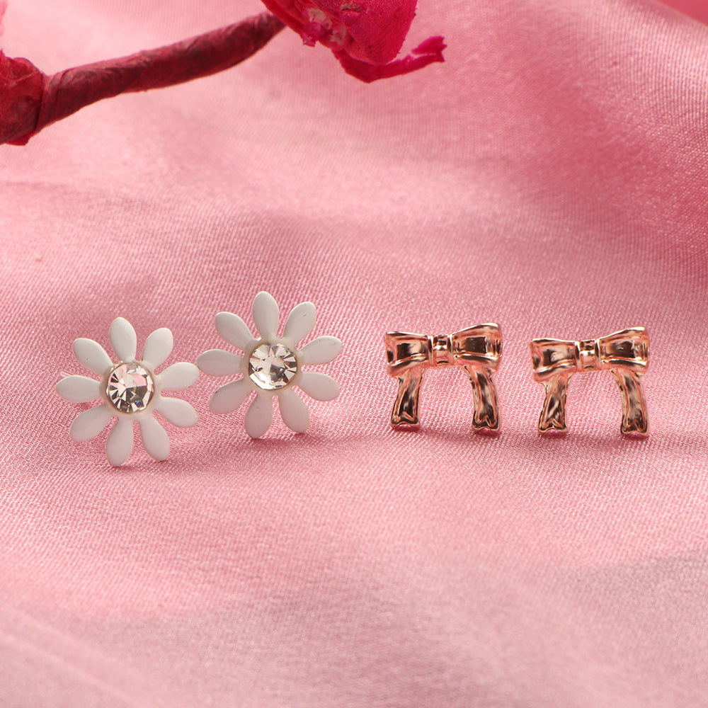 Flora Knot- Combo stud earrings