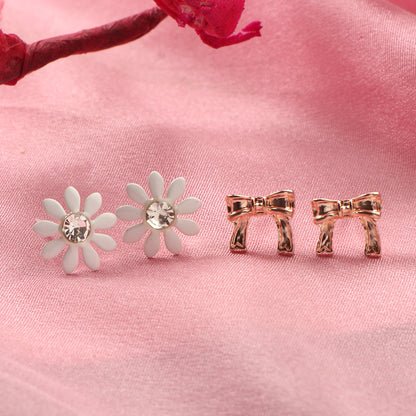 Flora Knot- Combo stud earrings