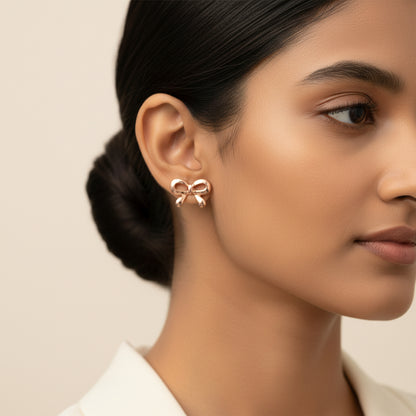 Bow & Blossom- Combo stud earrings