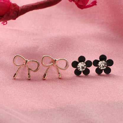 Petals & Bows- Combo stud earrings