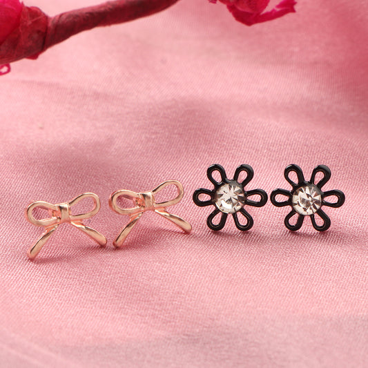 Petal Tied- Combo stud earrings