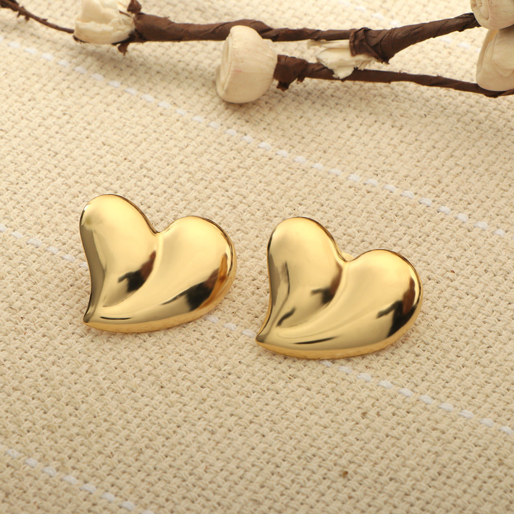 Quiet Love- Golden Stud Earrings