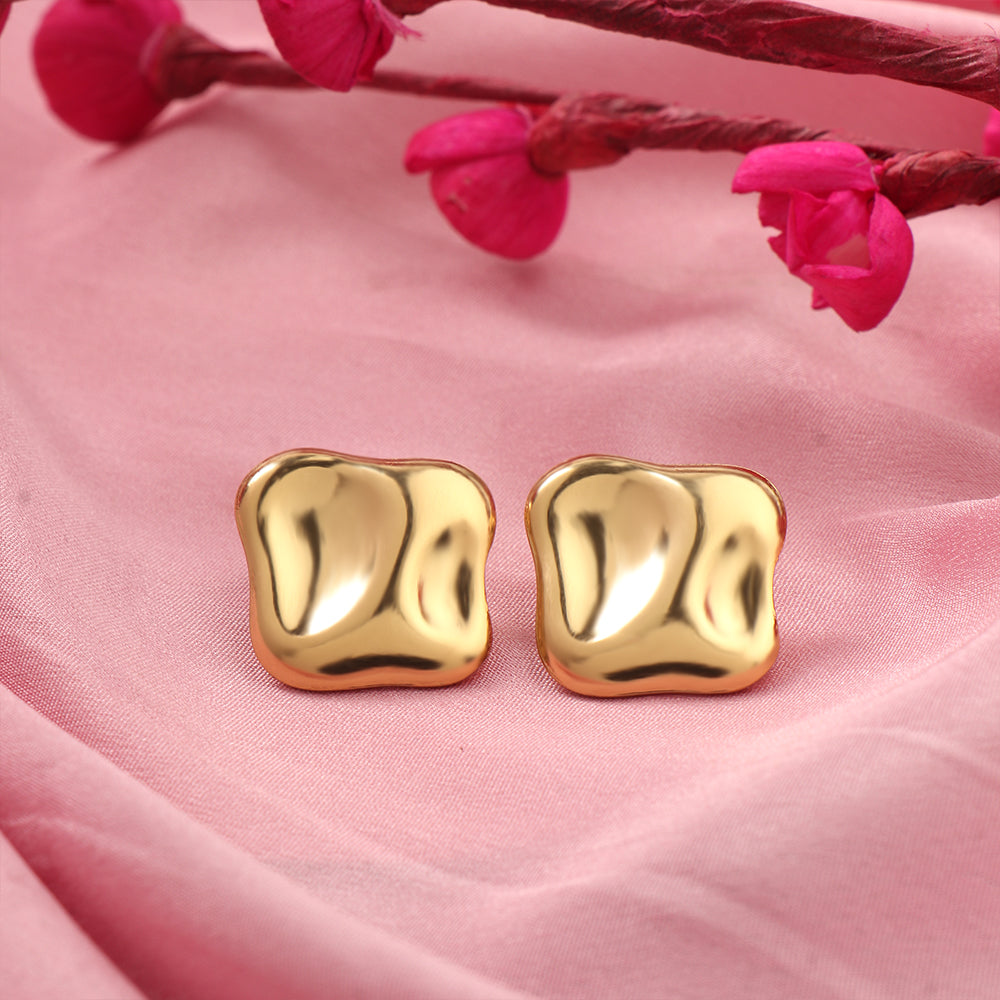 Golden Glance- Golden Stud Earrings