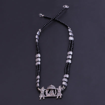 Black Beaded Oxidised Neckpiece