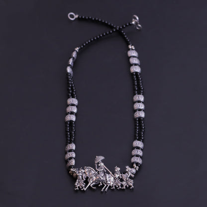 Black Beaded Oxidised Neckpiece