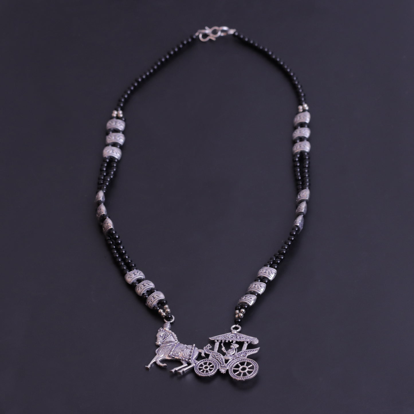 Black Beaded Oxidised Neckpiece