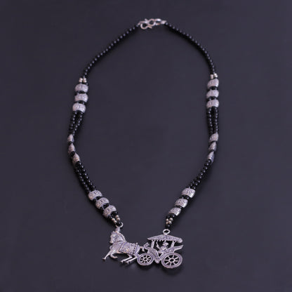 Black Beaded Oxidised Neckpiece