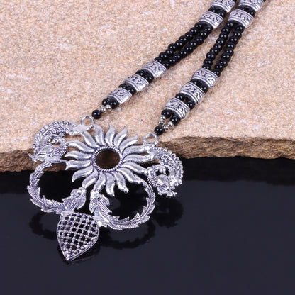 Black Beaded Oxidised Neckpiece