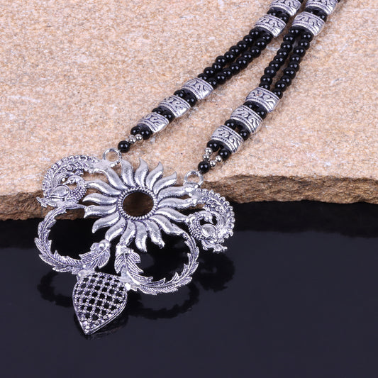 Black Beaded Oxidised Neckpiece