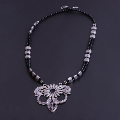 Black Beaded Oxidised Neckpiece