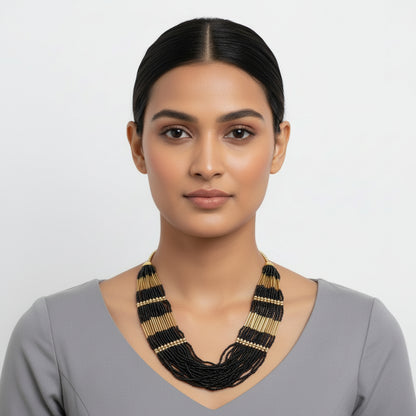 Golden Eclipse beaded neckpiece