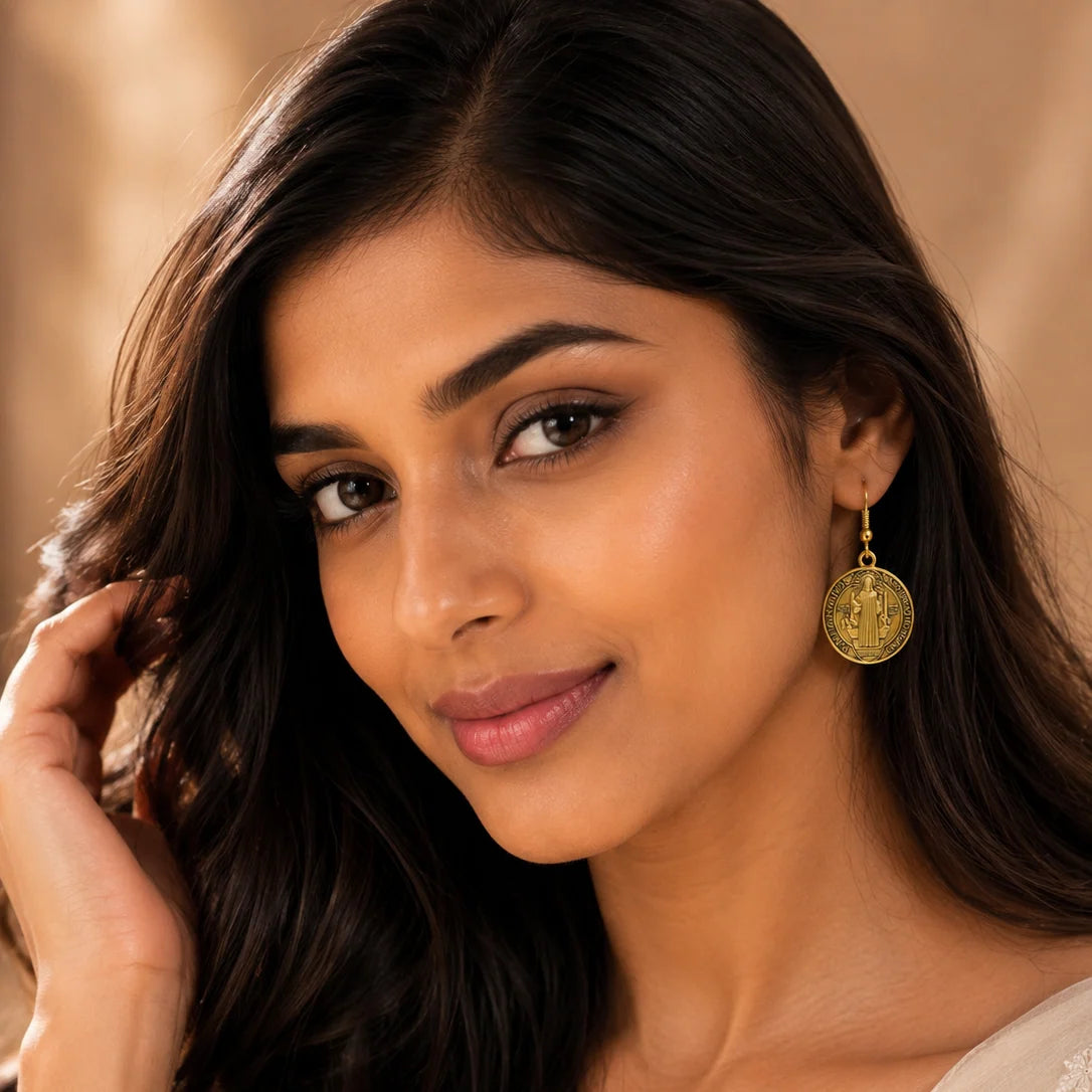 Kalash Kamal earring (Light Orange) Divine Benedict dangler earrings Combo set
