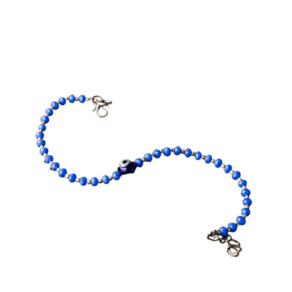 Evil eye beaded anklet (Blue)
