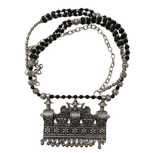 Black Beaded Royal Oxidised Neckpiece