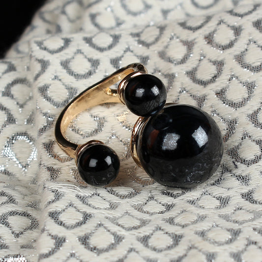 Black adjustable Ring