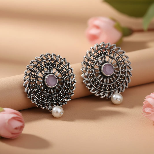 Charming Chakra stud earrings (Baby Pink)