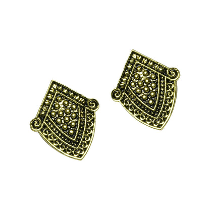 Gold polished oxidised Earrings
