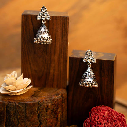 I-conical hanging Jhumki earrings (White)