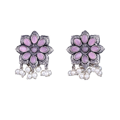 Jugni vibrant stud earrings (Baby Pink)