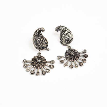 White Stone Studded Statement Danglers