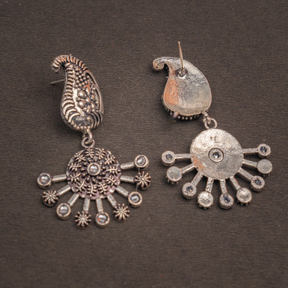 White Stone Studded Statement Danglers