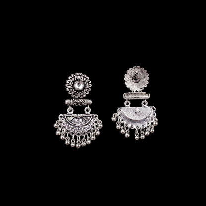 White Stone Studded Rajwada Style Statement Danglers