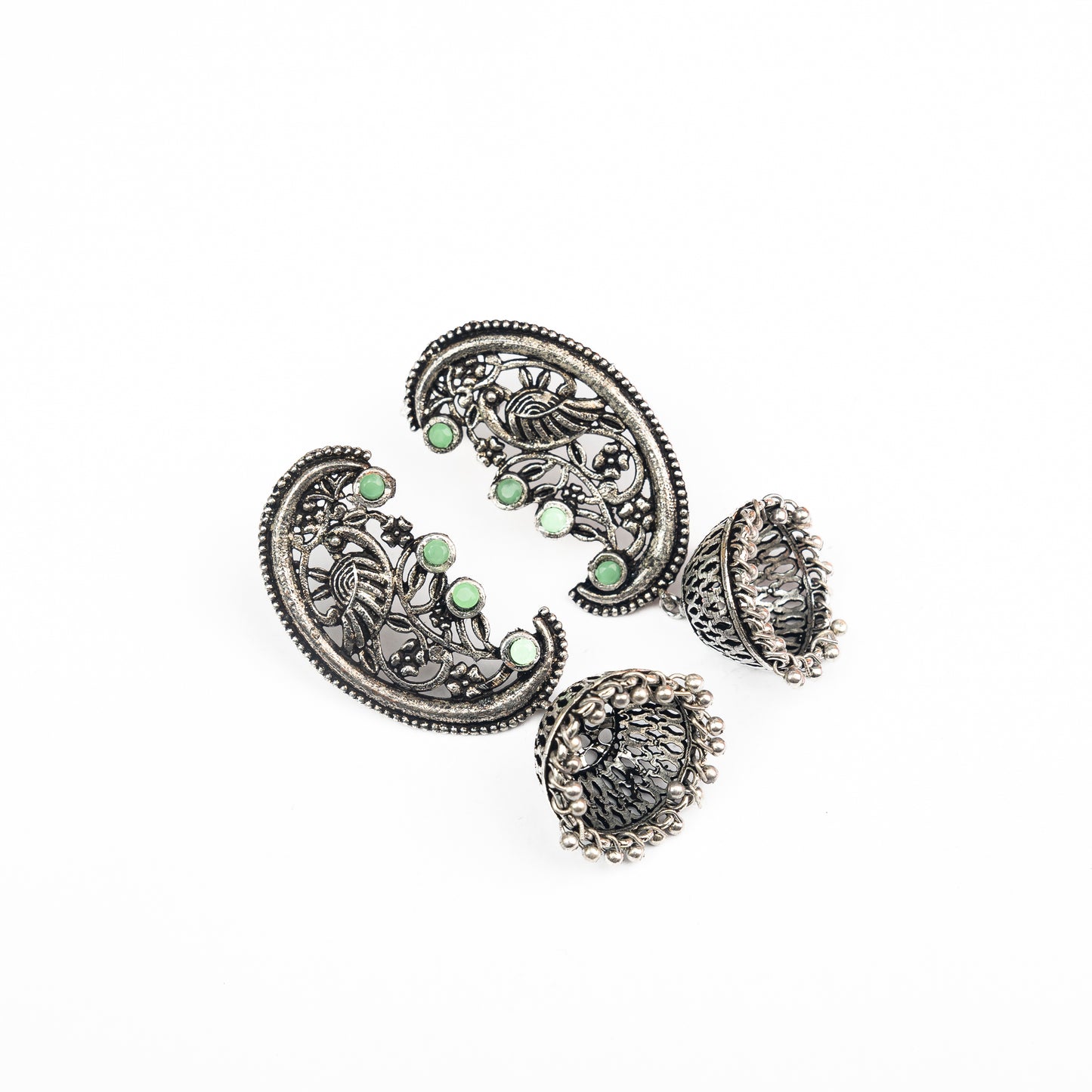 Pista Stone Studded Statement Dangler Earrings