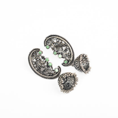 Pista Stone Studded Statement Dangler Earrings