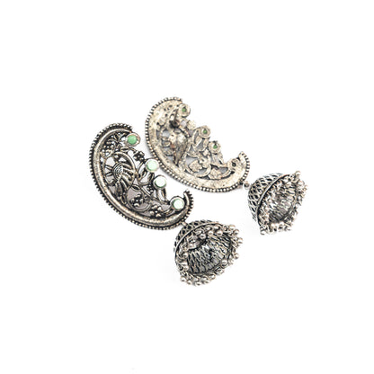 Pista Stone Studded Statement Dangler Earrings