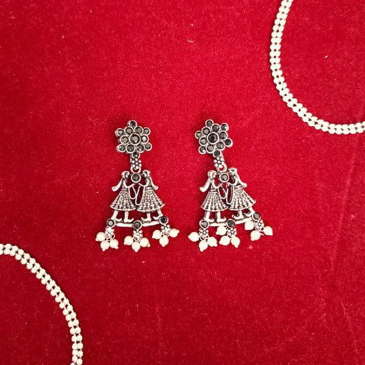 Black Stone Studded Beautiful Dulha-Dulhan Earrings