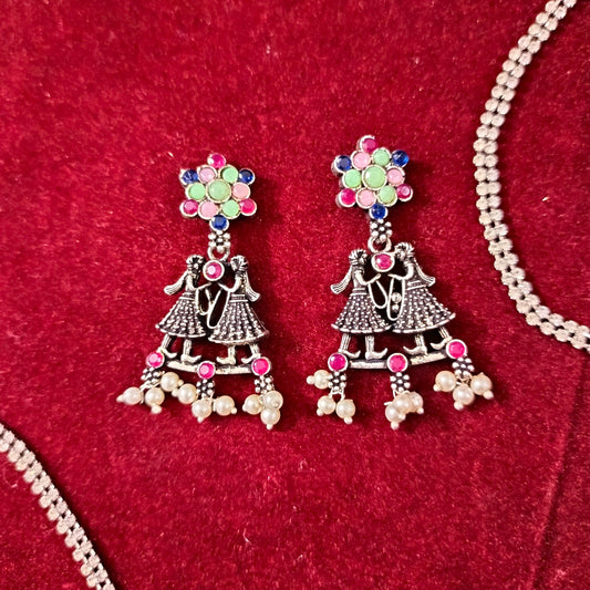 Multicolored Stone Studded Beautiful Dulha-Dulhan Earrings