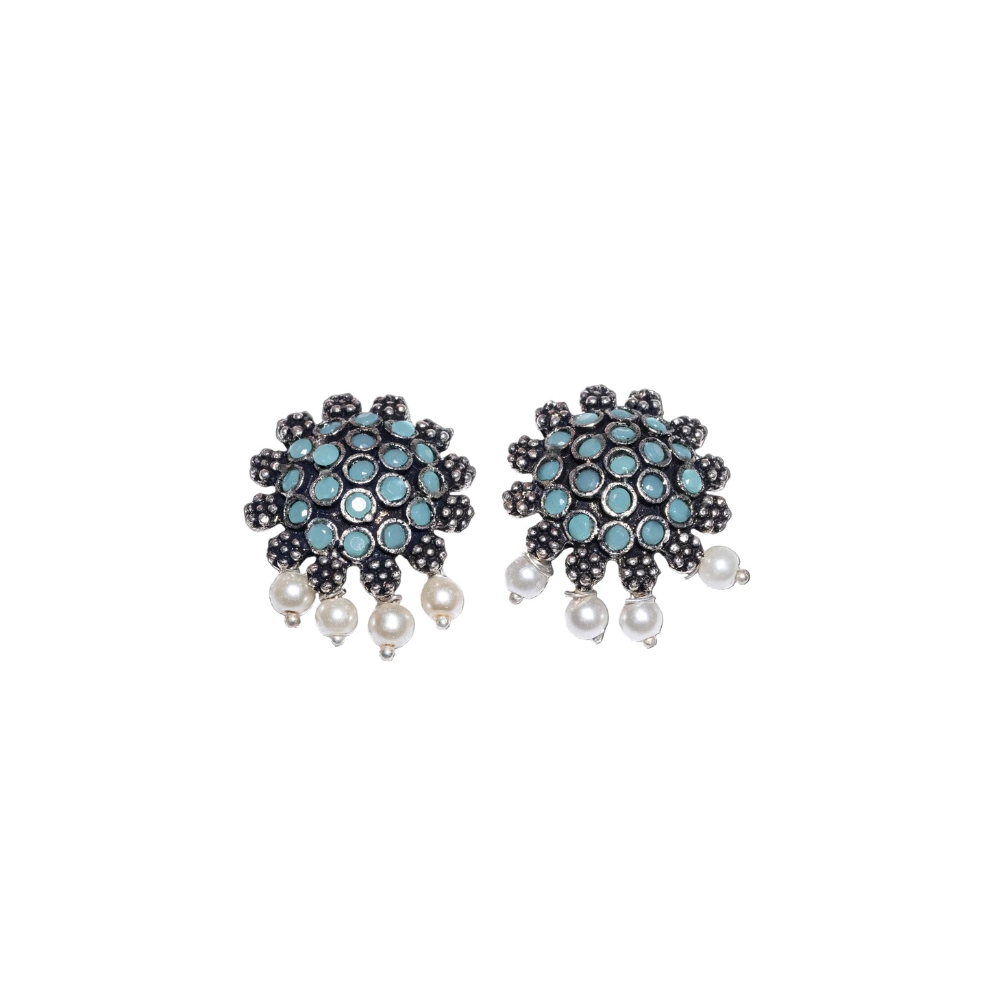 Stone Dome stud earrings (Mint)
