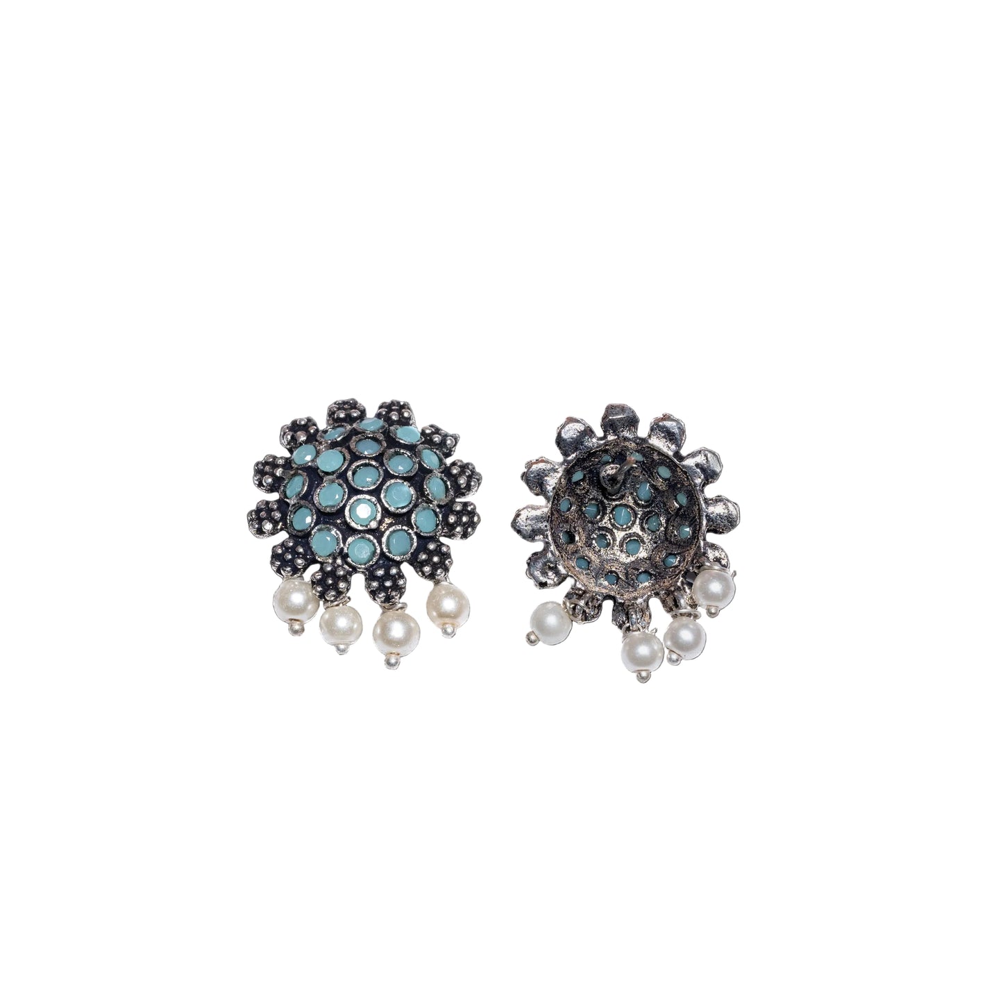 Stone Dome stud earrings (Mint)