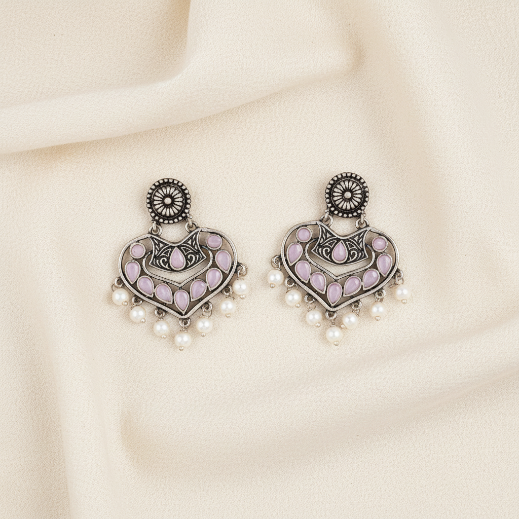 Patra dangler earrings (Baby Pink)