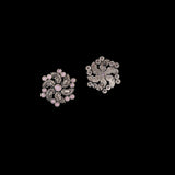 Baby Pink  Stone Studded German Silver Stud Earrings