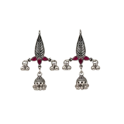 Nature's embrace jhumki earrings (Red)