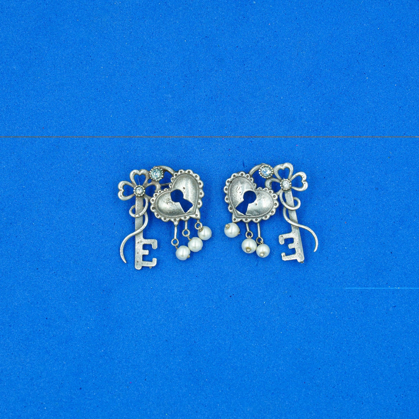 Lock & Key Oxidised Earrings