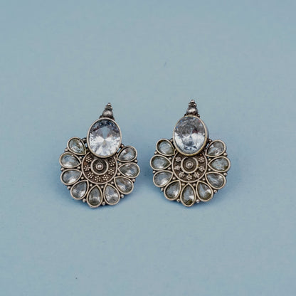Kundan Brass Stud Earrings