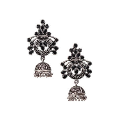 Mughal majesty jhumka earrings (Black)