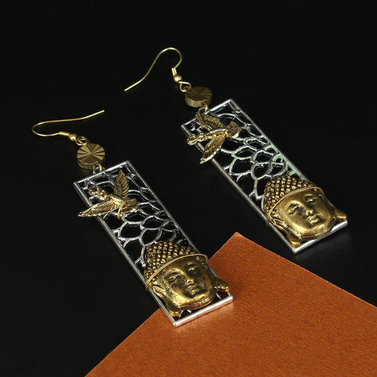Handmade Brass Buddha Earring